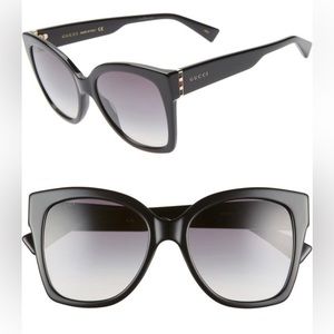 GUCCI Square/Cat-Eye Sunglasses GG0459S 001 Acetate Black
